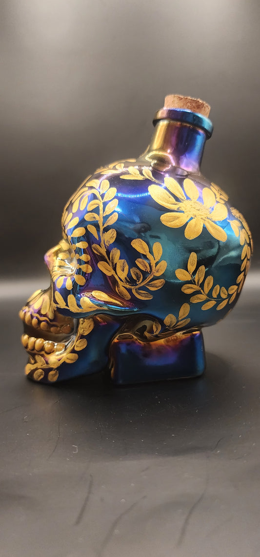 Decorative Purple Iridescent Glass Skull