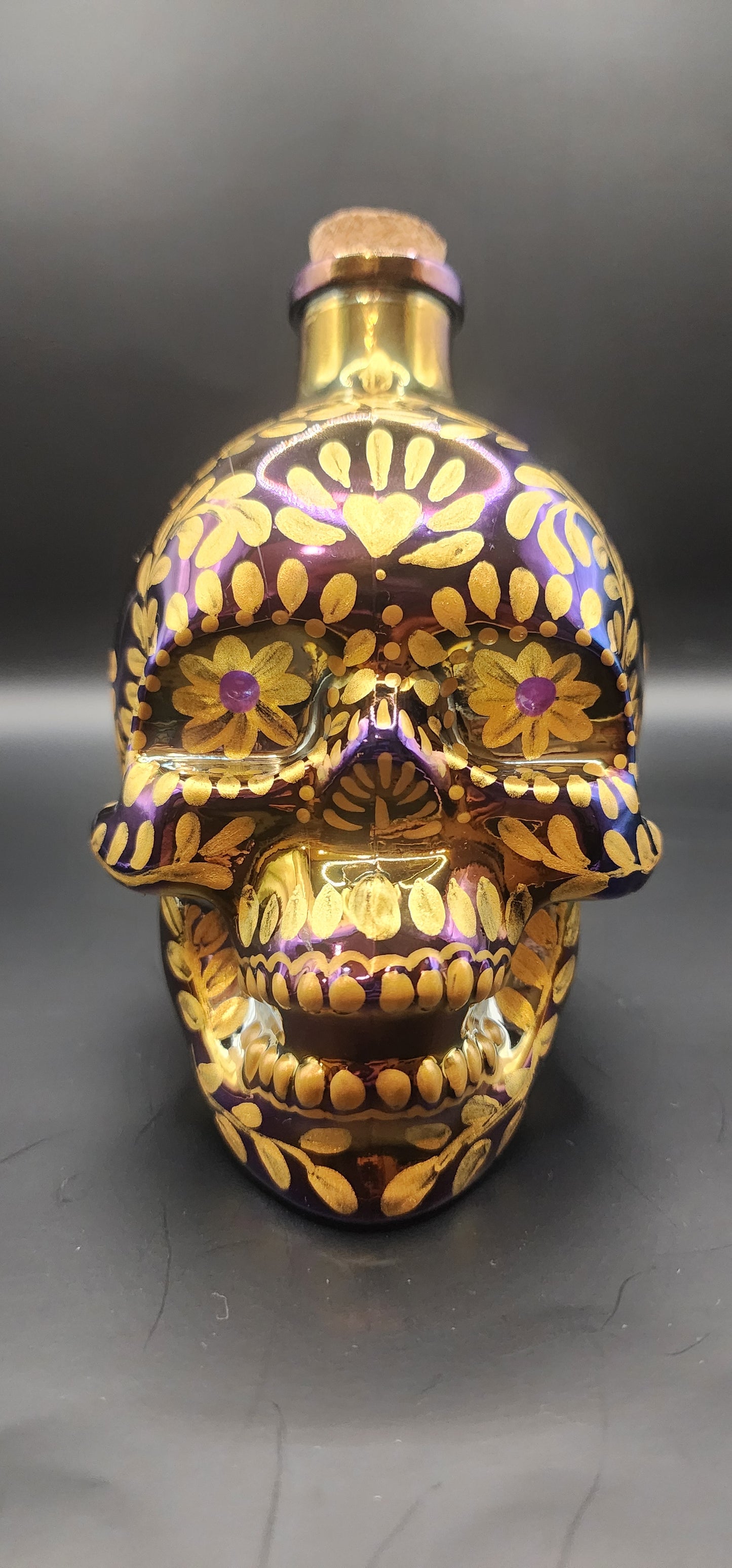Decorative Purple Iridescent Glass Skull