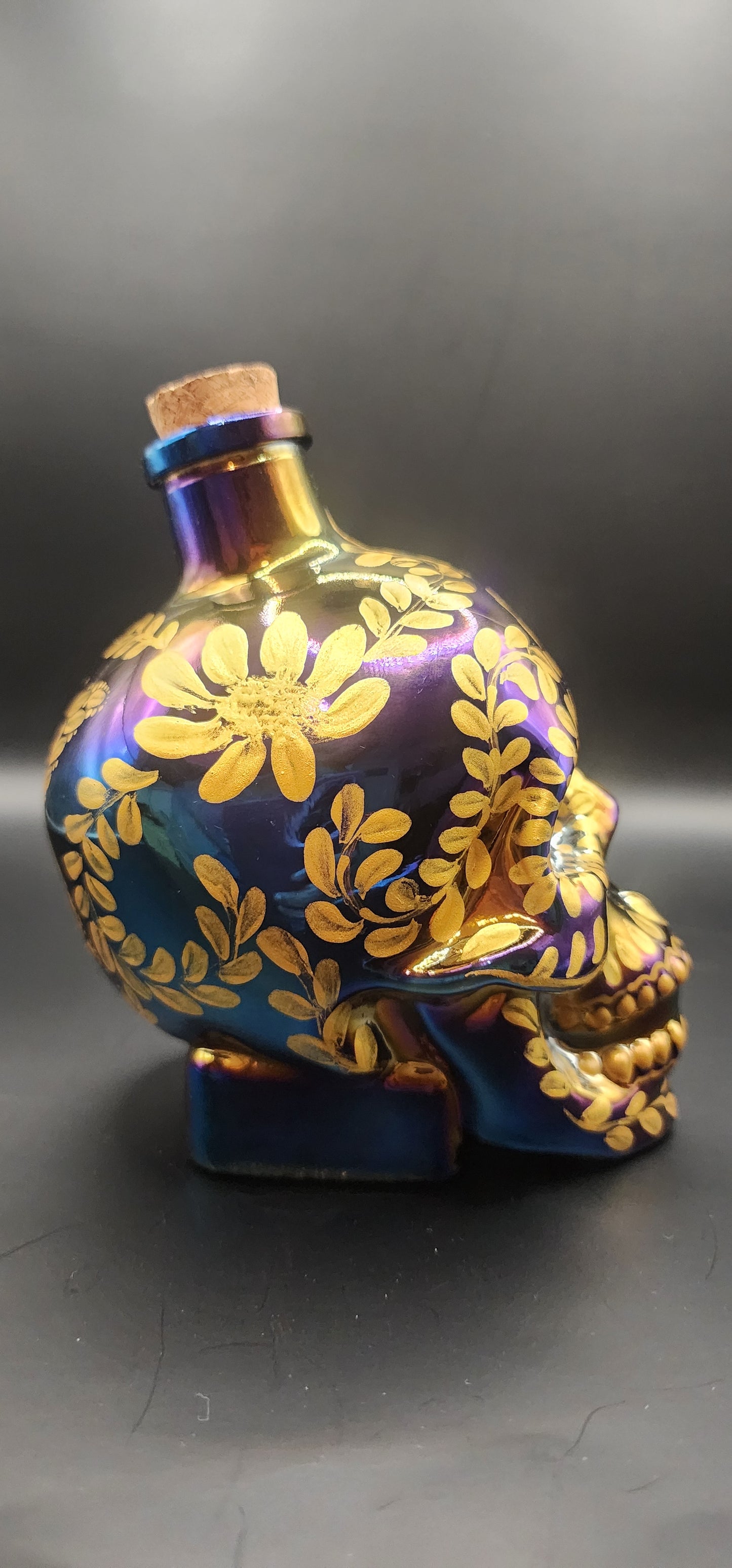 Decorative Purple Iridescent Glass Skull