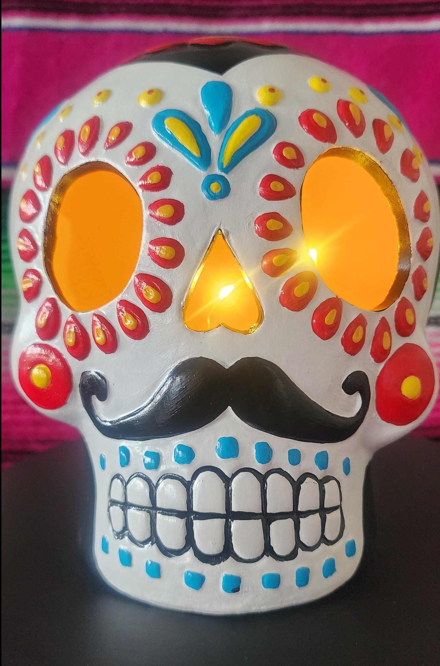 Terracotta Skull with Mustache