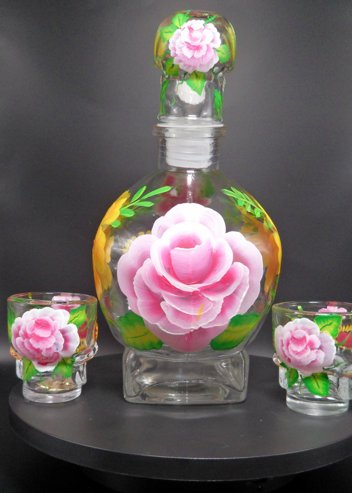 Sunshine Blossom Skull Decanter Set