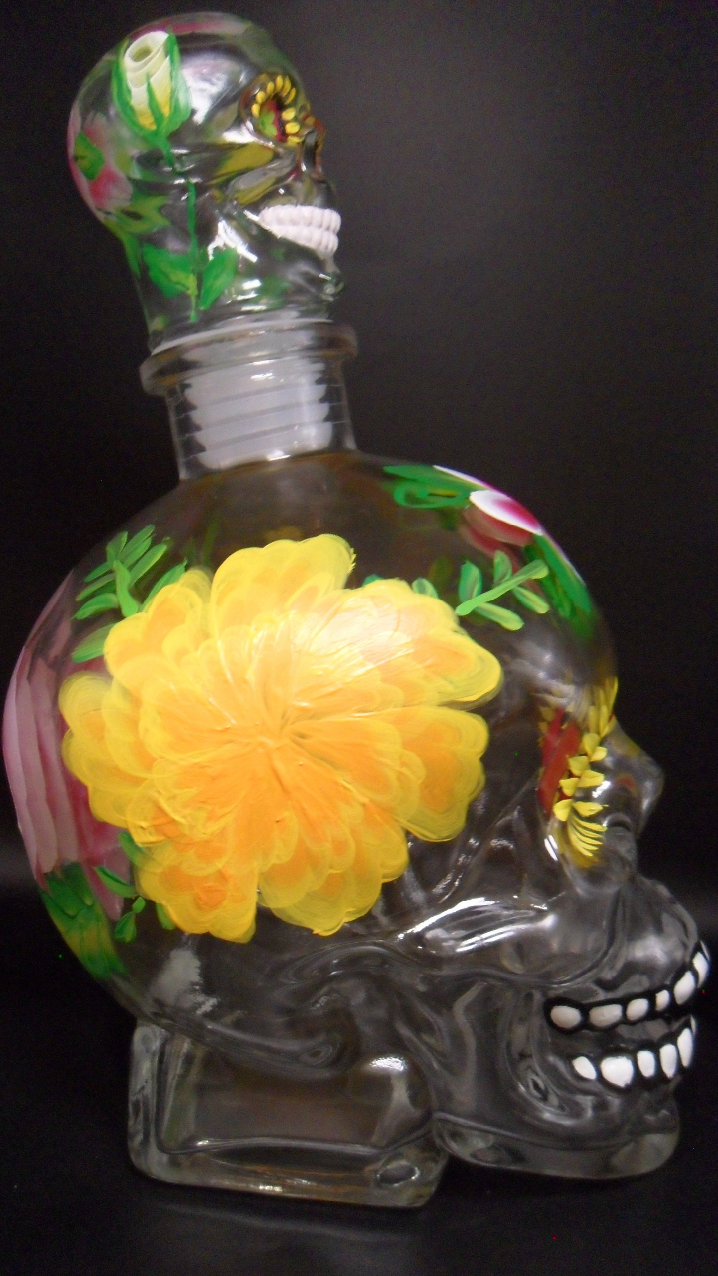 Sunshine Blossom Skull Decanter Set