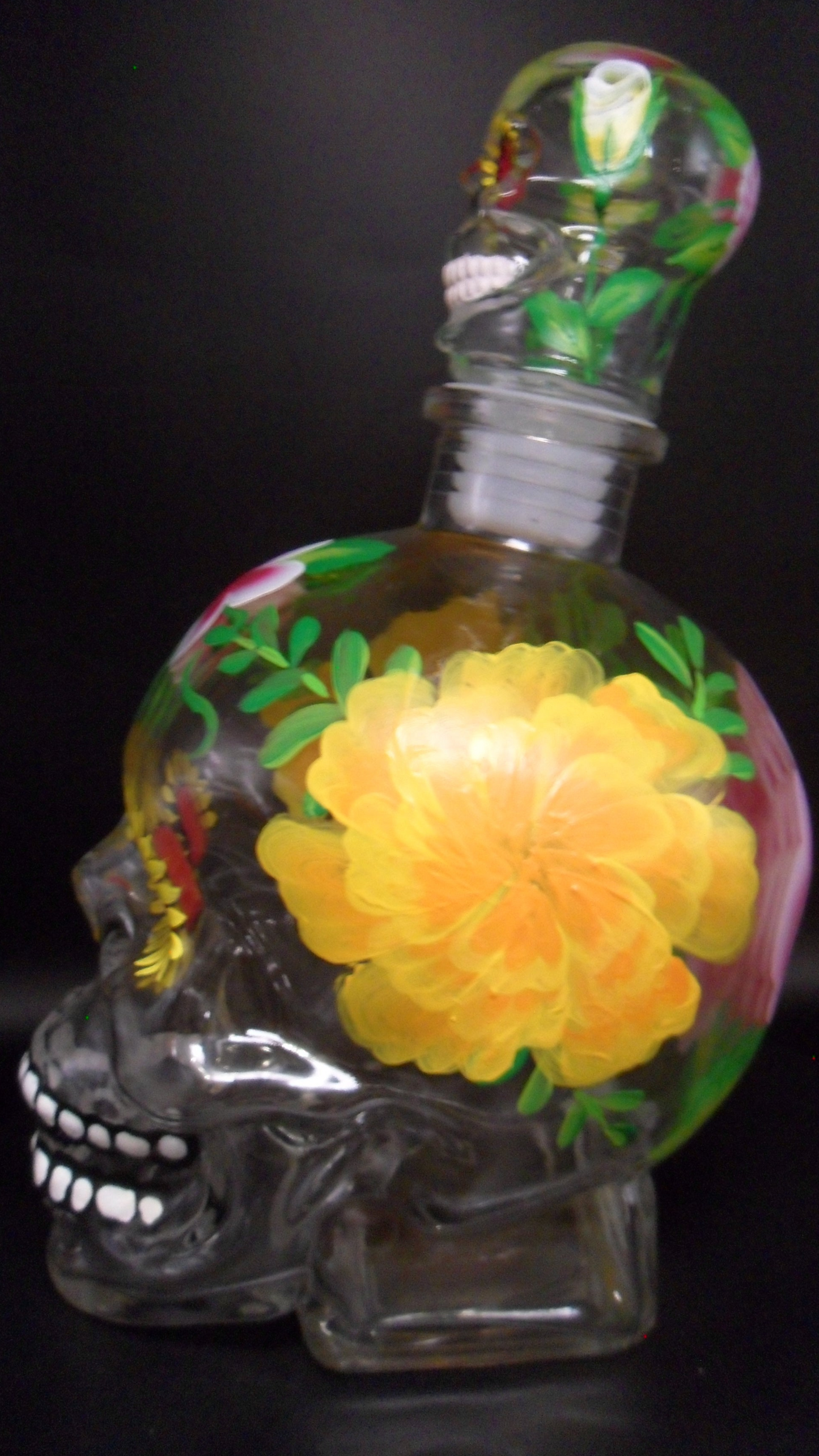 Sunshine Blossom Skull Decanter Set